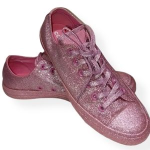 Pink Glitter Converse Sz 10